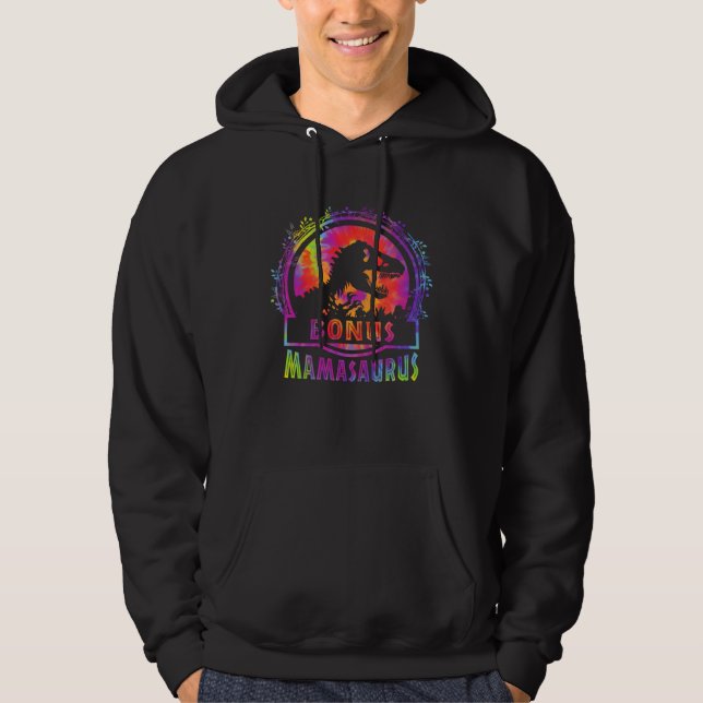 Cute Bonus Mama Saurus Rex Mamasaurus Stepmom Moth Hoodie (Front)