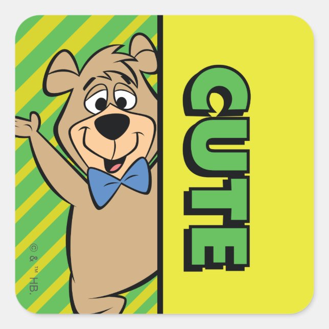 Cute Boo-Boo Bear Square Sticker (Front)