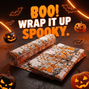 Cute Boo Crew Halloween Friends Wrapping Paper Sheets