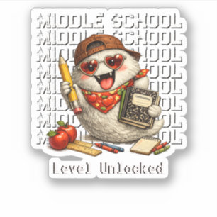Cute Boo Ghost Back to School Level Unlocked Funny Sticker