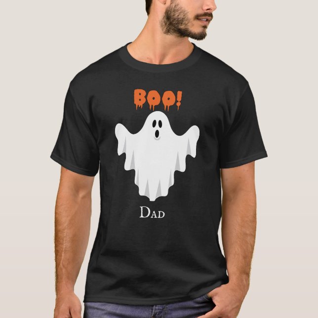 Cute Boo Ghost Dad Halloween T-Shirt (Front)