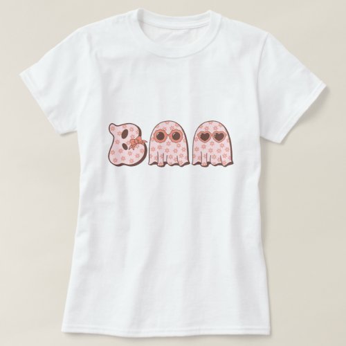 Cute Boo Ghost Halloween Girls T_Shirt