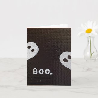 Cute Boo Ghosts Halloween Greeting Card
