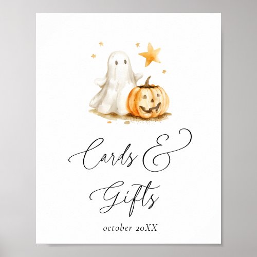 Cute Boo Halloween Cards and Gifts Baby Shower Poster