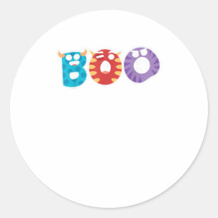 Cute Boo Halloween Costume Cute Monsters Gif Classic Round Sticker