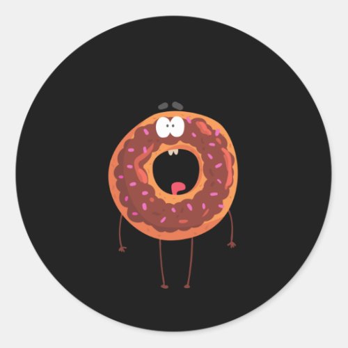 Cute Boo Halloween Donut Classic Round Sticker