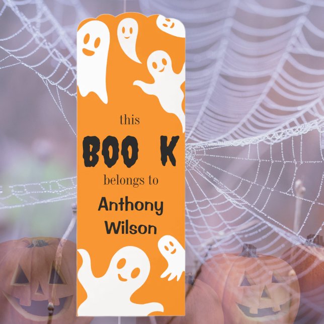 Cute Boo Halloween Ghosts Orange Bookmarks (Creator Uploaded)