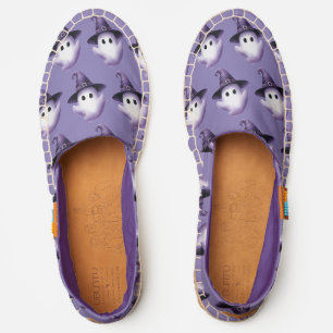 Cute Boo Halloween Hat Funky Spooky Purple Ghost Espadrilles
