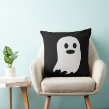 Cute Boo Halloween Throw Pillow