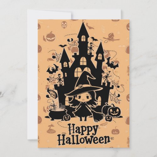 Cute Boo Happy Halloween Holiday Card