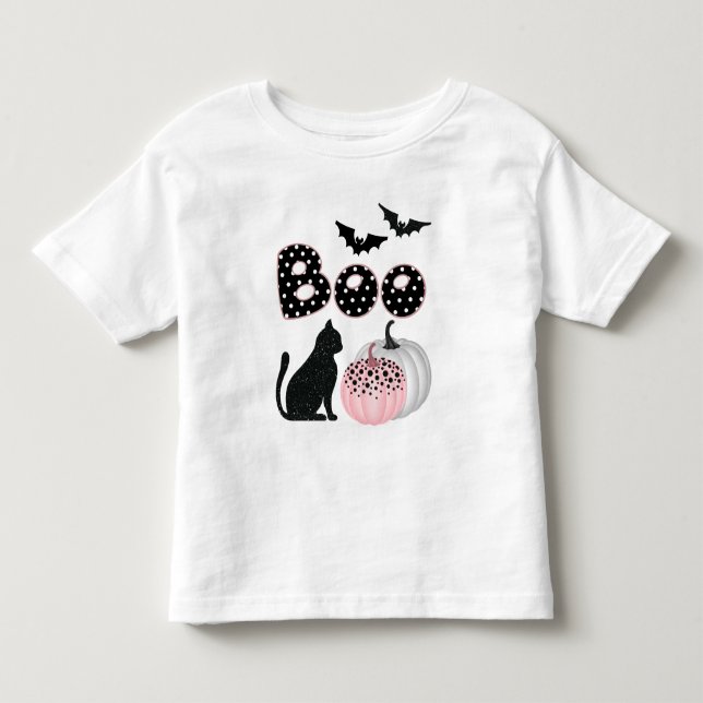 Cute Boo! Pink Pumpkin Halloween Toddler T-shirt (Front)