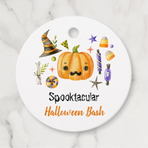 Cute Boo Pumpkin Spooktacular Halloween Bash Party Favor Tags