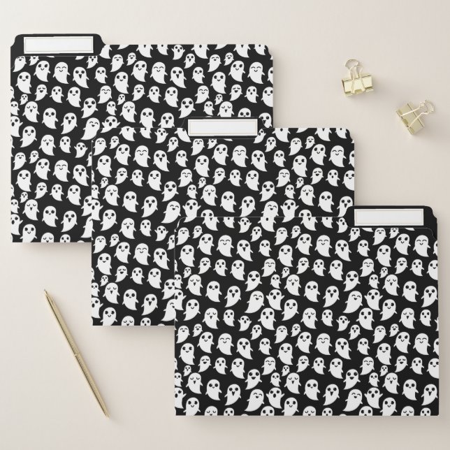 Cute Boo Spook Halloween Cartoon Ghost  File Folder (Set)