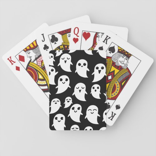 Cute Boo Spook Halloween Cartoon Ghost Poker Cards