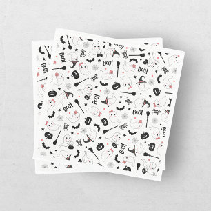 Cute Boo Spooky Ghost Halloween Pink Girl Napkins