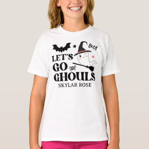 Cute Boo Spooky Ghost Halloween Pink Girl T-Shirt