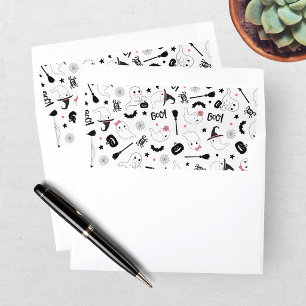 Cute Boo Spooky Ghost Halloween White Pink Girl Envelope Liner