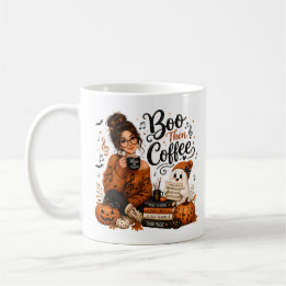 Cute Boo Then Coffee Halloween Music Teacher Mug