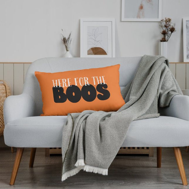 Cute BOO-tifully Haunted Trendy Halloween Lumbar Pillow (Creator Uploaded)