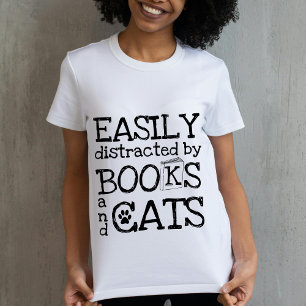Cute Book and Cat Lover T-Shirt