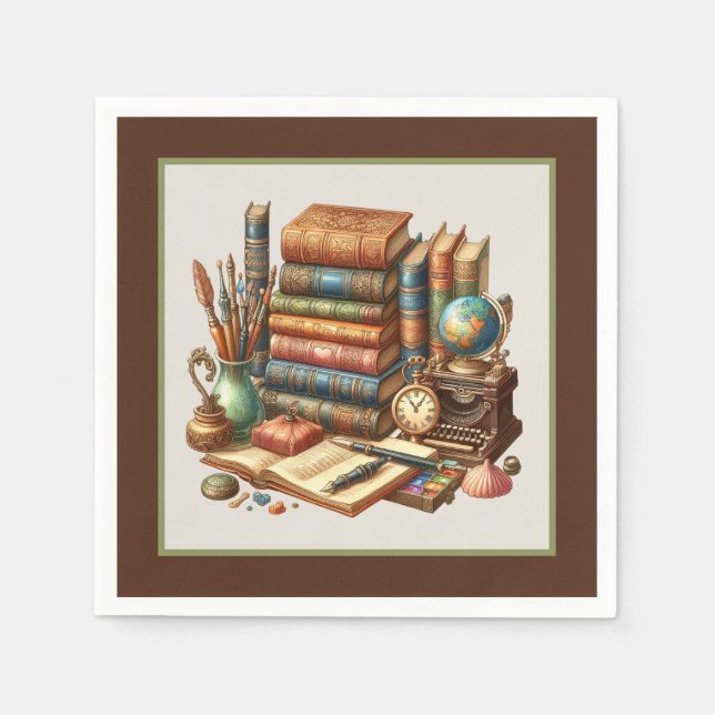 Cute book club party napkins (Front)