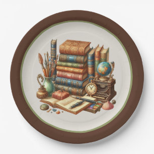 Cute book club party paper plates