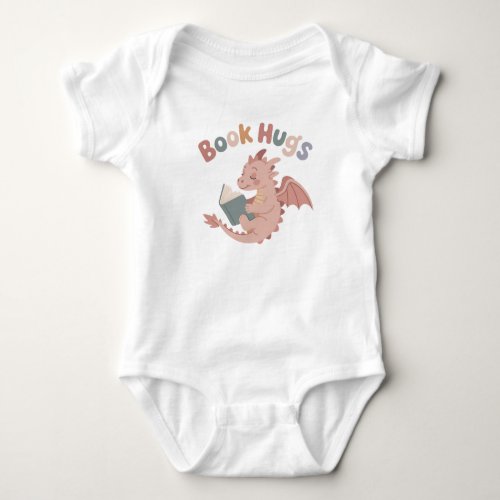 Cute Book Hugs Reading Dragon Baby Bodysuit