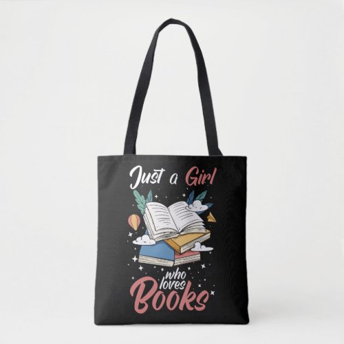 Cute Book Lover Bookworm Future Librarian Girl Tote Bag