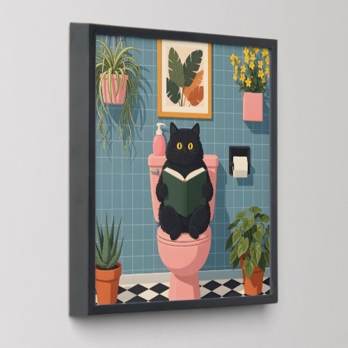Cute Book Lover Cat Bathroom Art Peel And Stick Photo Tile
