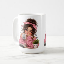 Cute Book Lover Coffee Mug, Cozy Reading Girl Mug,