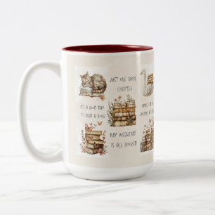 Cute Book Lover Quote Wrap Two-Tone Coffee Mug