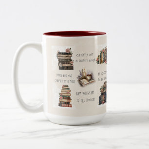 Cute Book Lover Quote Wrap Two-Tone Coffee Mug