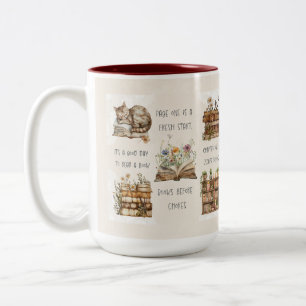 Cute Book Lover Quote Wrap Two-Tone Coffee Mug