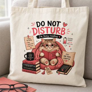 Cute Book Lover Tote Bag Funny Bookworm Reader 