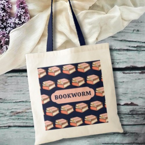 Cute Book Lovers Bookworm Tote Bag