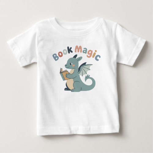 Cute Book Magic Reading Dragon Baby T-Shirt