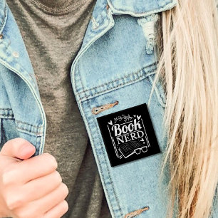 Cute Book Nerd Book Lover Button