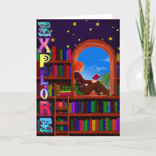 Cute book nook card for reader