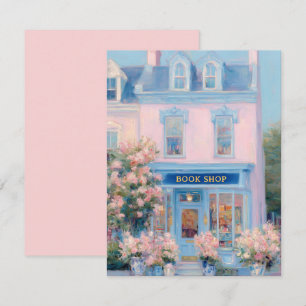 Cute Book Shop Floral Book Lover Note Card