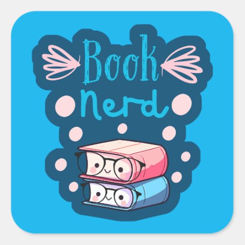 Cute Book Stack Kawaii Style Square Sticker