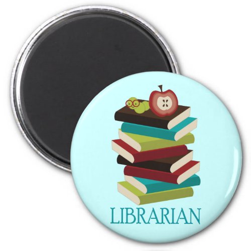 Cute Book Stack Librarian Gift Magnet