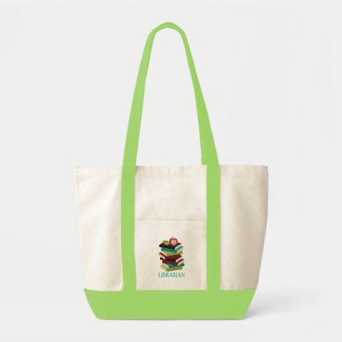 Cute Book Stack Librarian Gift Tote Bag