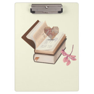 Cute book withe map heart and flower clipboard