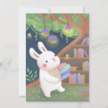 Cute Bookaholic Bunny Illustration