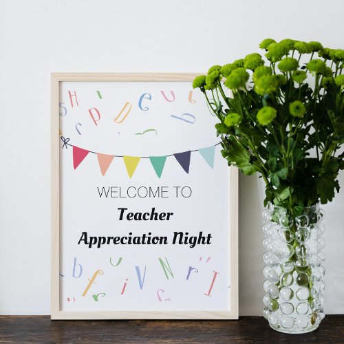 Cute Bookish Teacher Retirement Party Sign