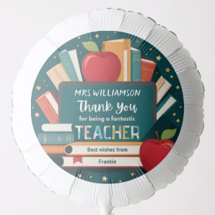 Cute Books Apple Appreciation Thank You Teacher Balloon