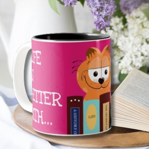 Cute Books Cats  Coffee Lover  Two_Tone Coffee Mug