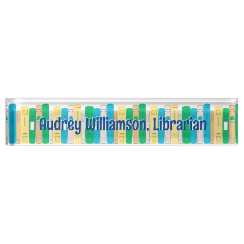 Cute Books Librarian  Desk Name Plate