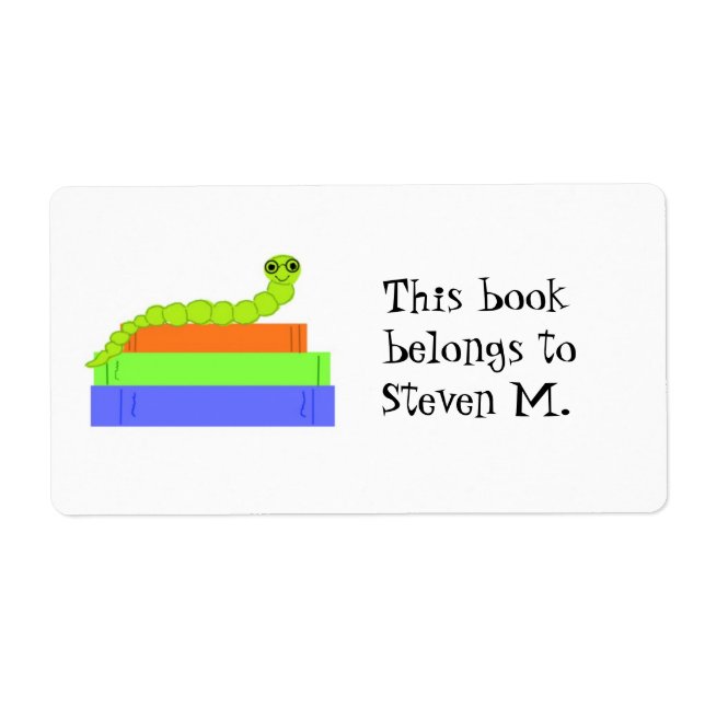 Cute Bookworm Bookplate (Front)