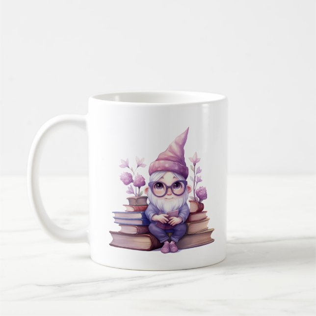 Cute Bookworm Gnomes  Coffee Mug (Left)